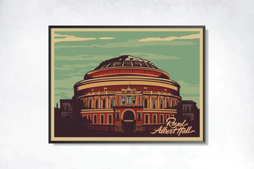 Royal Albert Hall - Cuadro (30×40 -marco Negro)