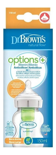 Biberon Boca Ancha Op+ 5oz 150ml +0m En Caja Color Transparente DB51600