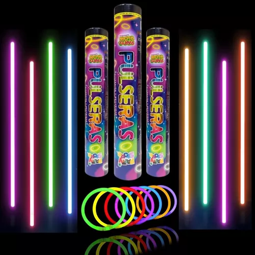Tubo Pulseras Luminosas Cotillon Led Neon Glow Quimicas X100