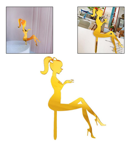 2 Adornos Para Tarta Tacones Altos Para Cupcakes De Dorado