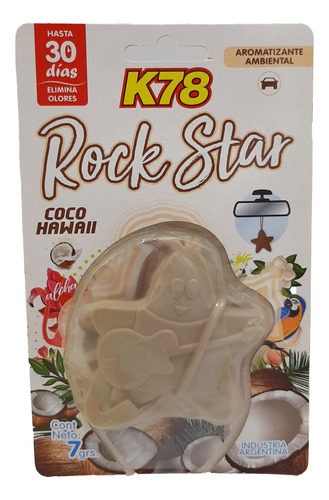 Desodorante Aromatizante Ambiental Rock Star K78 Auto Hogar 