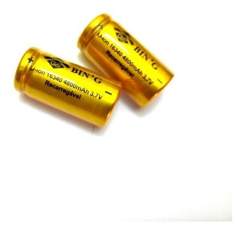Kit Carregado + 2 Baterias 16340 4800mah 3.7v Recarregável