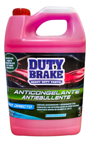 Anticongelante Rosa Duty Brake Uso Directo 3.8 Litros (6 Pz)