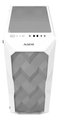 Armario Alseye Big Jony Gamer, torre media, lateral de cristal blanco