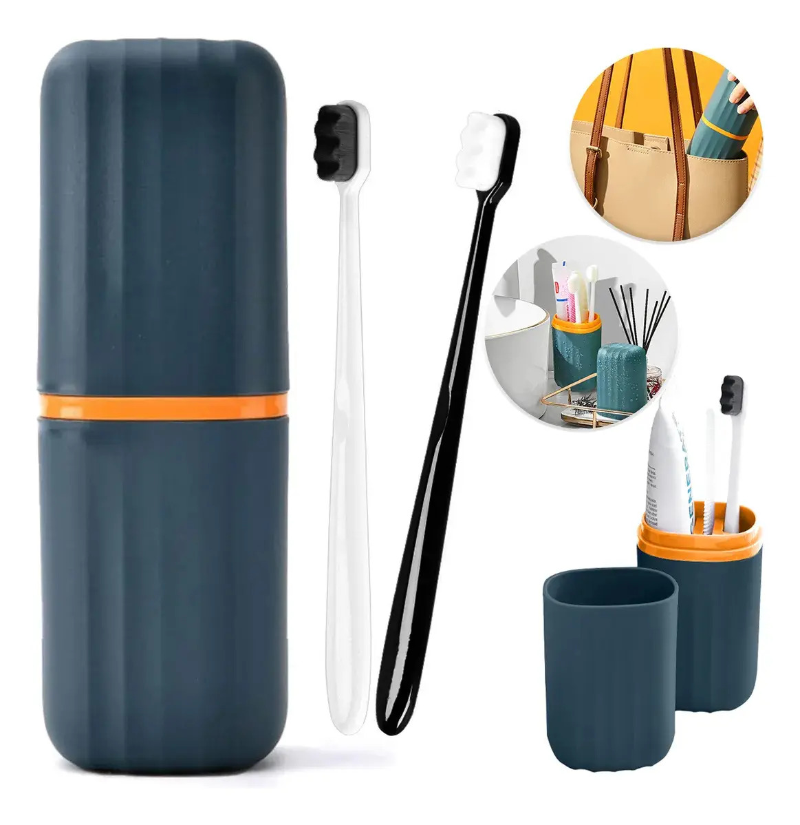 Zcgoingtech Estuche Porta Cepillos Dentales Portátil Viajar+2 Cepillos De Dientes alta calidad