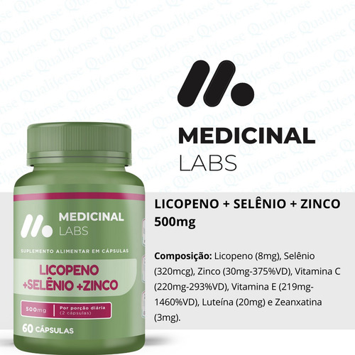 Kit 3 Licopeno Selenio Zinco 60 Caps Medicinal Labs