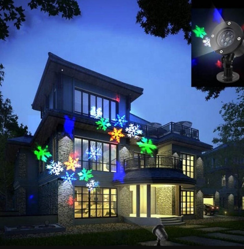 Imagen 5 de 8 de Luz De Colores Proyector De Navidad Copo De Nieve.