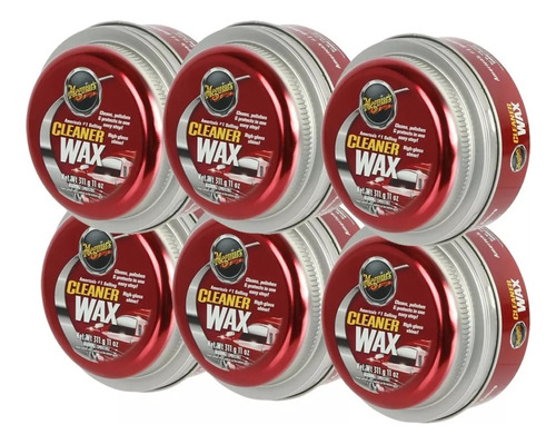 Meguiars 6 Pza Cera Limpiadora En Pasta Cleaner Wax A1214s