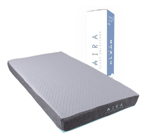 Colchón Individual de espuma Aira Sleep Solutions Clear azul y blanco - 100cm x 190cm x 15cm