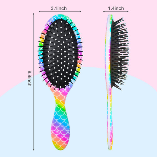 Cepillo Sirena Arcoíris Desenredante Para Cabello Mmg