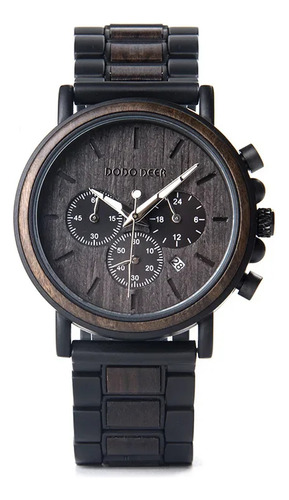 A12-4 - Reloj Multifuncional De Cuarzo De Madera Para Hombre