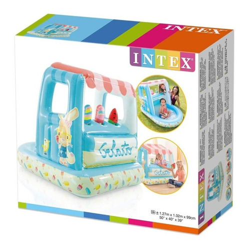 Piscina Inflável Ice Cream 60 Litros Com Cobertura Intex