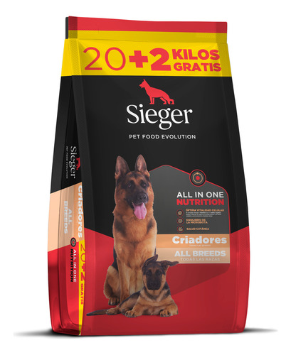 Alimento Sieger Super Premium Criadores Para Perro Todas Las Edades De Raza Todas Las Edades En Bolsa De 22 kg