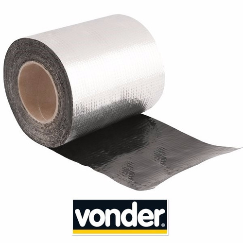 Imagem 2 de 2 de 3 Rolos Fita Ades Impermeável 20cmx10m Vonder Telhado Calha