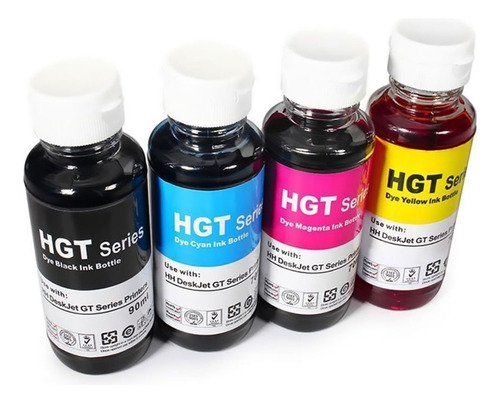 Kit 4 Botella Tinta Hp Gt51 Negro Gt52 Cian Magenta Amarillo