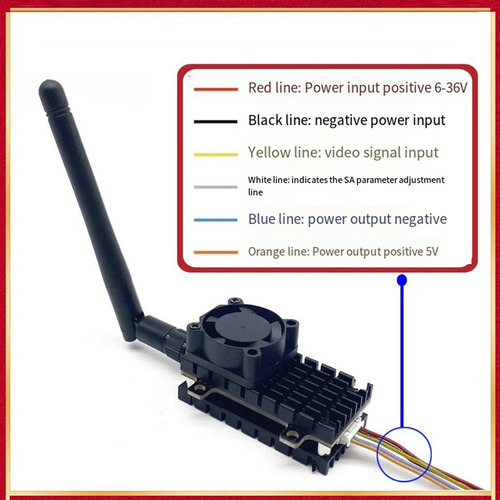 Transmisor De Vídeo Inalámbrico Fpv Vtx De 5,8 Ghz Y 2 W Par