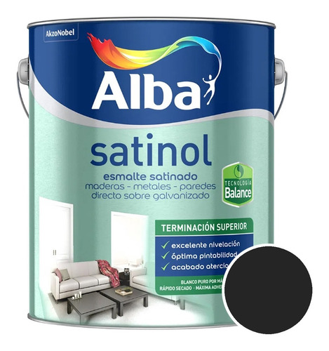 Alba Satinol Al Agua Negro X 4lts - Caporaso