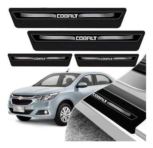 Kit 8 Peças Soleira Adesivo Porta Gm Cobalt 2012 2013 2014 