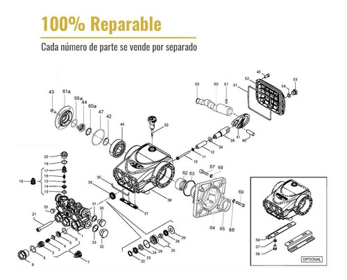 Bomba Italiana Para Hidrolavadora Eléctrica 5 Hp