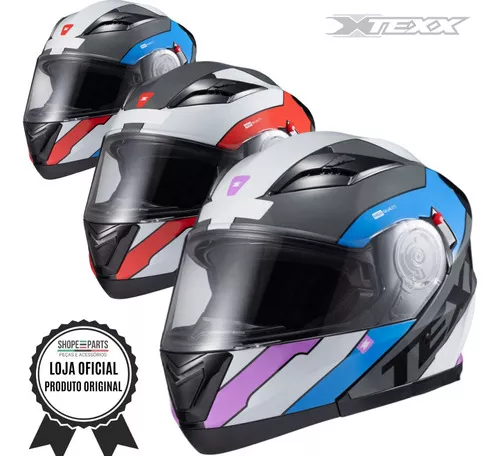 Capacete Moto Texx Gladiator V3 Reisen Escamoteavel Vermelho em