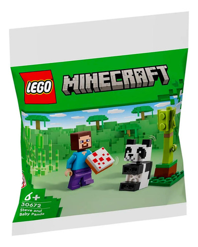 Lego Minecraft Steve Y Panda Bebé