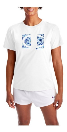 Remera Champion  - Dama - L- Blanca C/ Logo