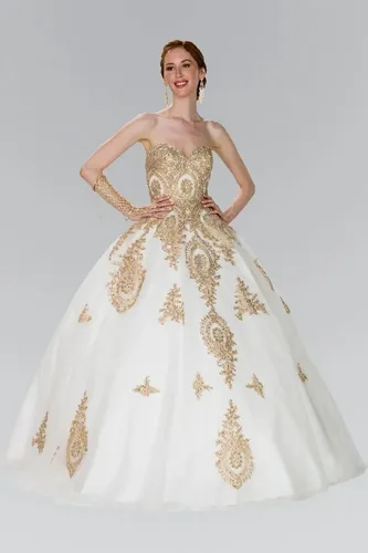 Vestidos de 15 años blanco y dorado new arrivals