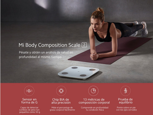 Imagen 4 de 10 de Pesa Xiaomi Mi Body Composition Scale 2 Color Blanco