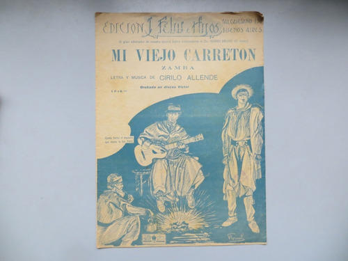 Mi Viejo Carretón Cirilo Allende Partitura Zamba Feliu E