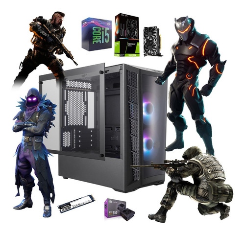 Imagen 1 de 10 de Pc Gamer I5 - 16gb - 480gb + 1tb - Gtx1660 - 550w 80+ Bronze