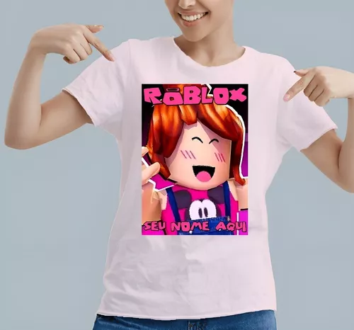 Camiseta rosa infantil menina julia minegirl roblox personalizada