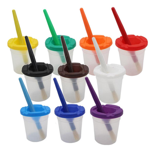 3x Vaso De Agua De Plástico No Derramado, Bote De Pintura Y