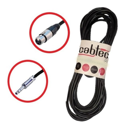 Cable Canon Xlr Hembra Plug Trs 9 Mts Cab-tec Fichas Neutrik