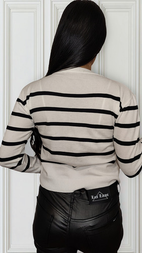 Sweater De Bremer Rayas Negra De Dama