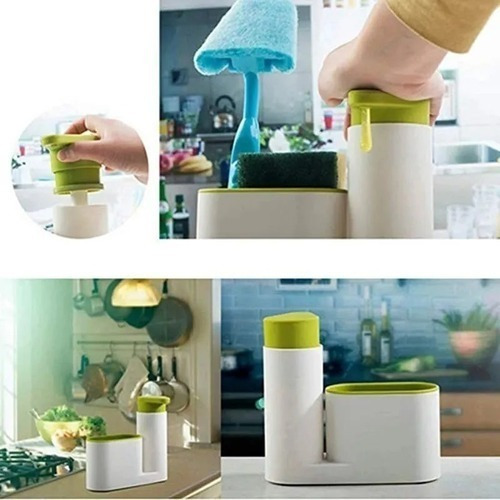 Organizador De Baño / Cocina Dispensador Jabon Porta Esponja