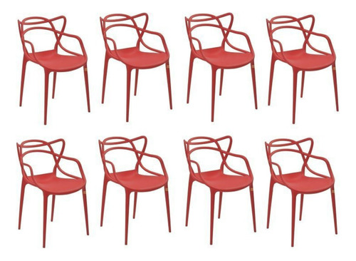 Conjunto 8 Cadeiras Allegra Vermelho Dewt