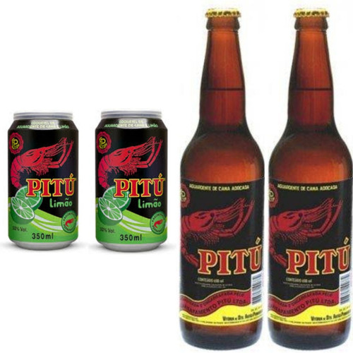 2 Pitú Lata Sabor Limão Mais 2 Pitú Garrafa 600 Ml