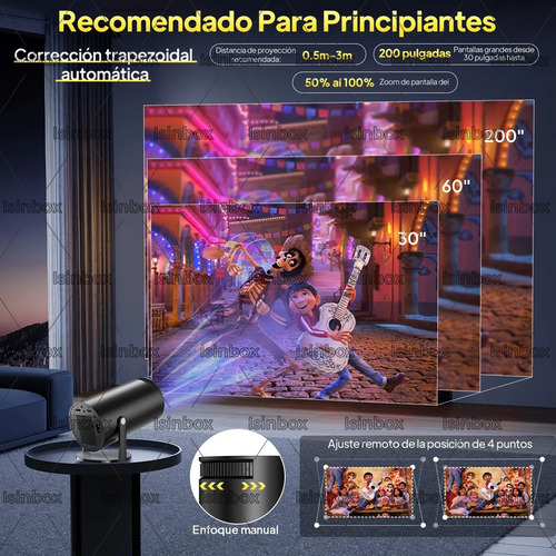 Mini Proyector Profesional 4k Portatil 8k Hy300 Pro Android Wifi Full Hd 1080p 12000 Lm 127v Bluetooth Smart Tv Led Projector Negro