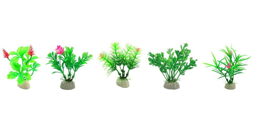 Plantas Artificiais Aquários - Kit 5 Un. 7 À 8cm