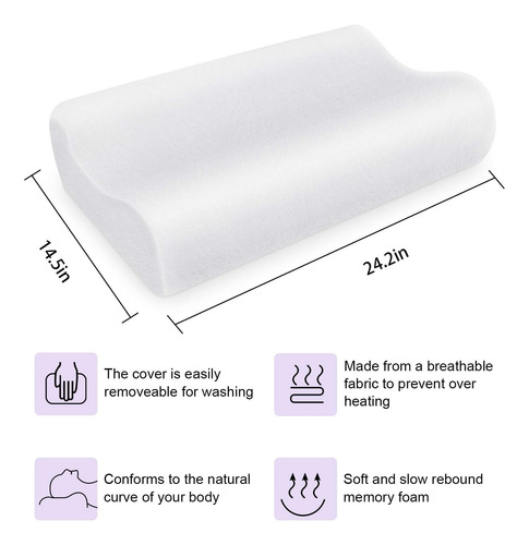 Zg Home Queen Almohada De Espuma Viscoelástica, Almohada Par