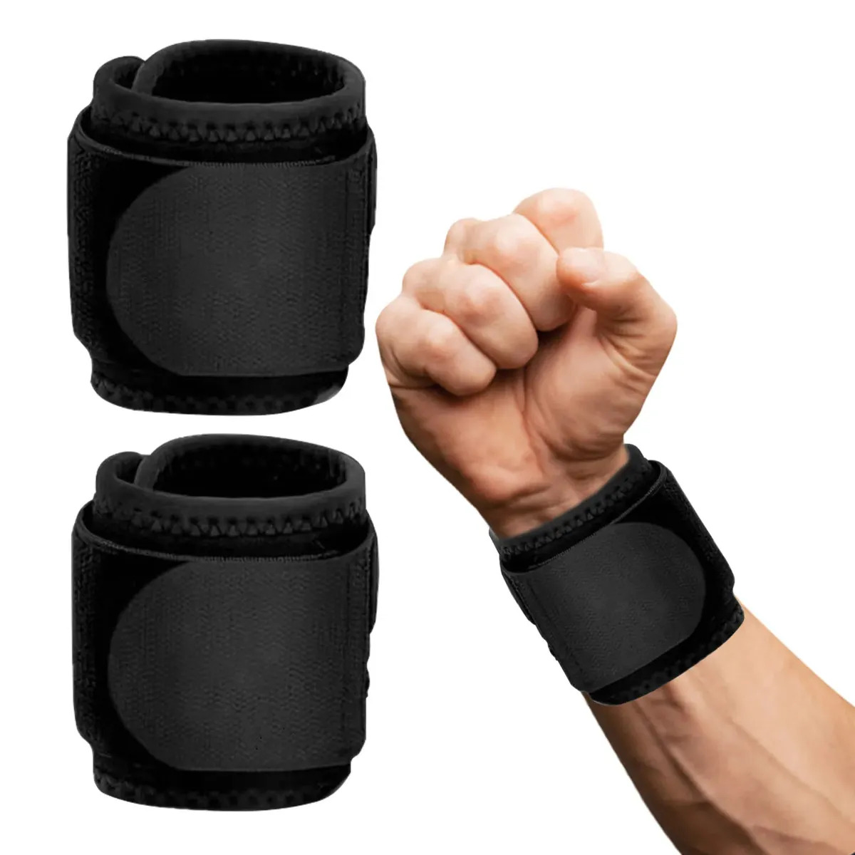 1 Par Muñequeras para Gym Elastica, Muñequera para Tendinitis con Doble Protección para Hombres y Mujeres, Muñequera Deportiva con Velcro Ajustable, Muñequera Crossfit para Gimnasi