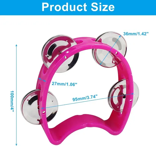 ③まるポン 様 tambourine lightpink Plastic Tambourine, Pink Semi-circular Tambourine With | MercadoLibre