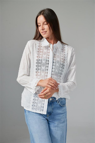 Camisa Premium Vandal Plumeti Bordada White Guk4112 Arizona