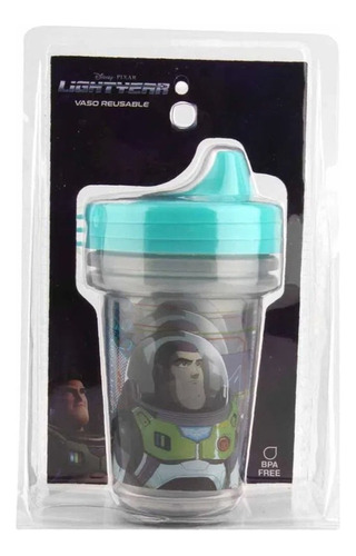 Set 3 Vasos Aprendizaje Reutilizable Buzz Lightyear Disney 1 Color Buzz Tapa Turquesa