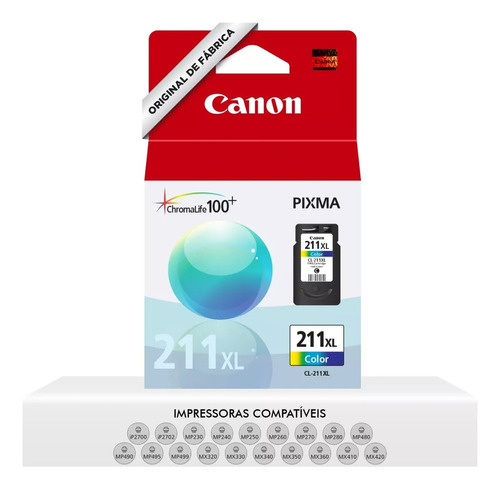 Cartucho Tinta Original Canon Cl-211xl 13ml 250 Mp280 Ip2700