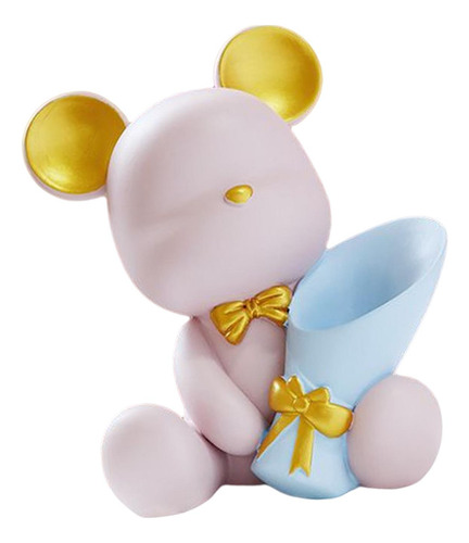 Linda Resina Oso Estatua D#rosa D#rosa 13cmx13cm D#rosa