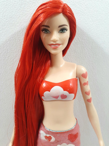 Barbie Sirena Color Reveal Pelirroja Cabello Largo