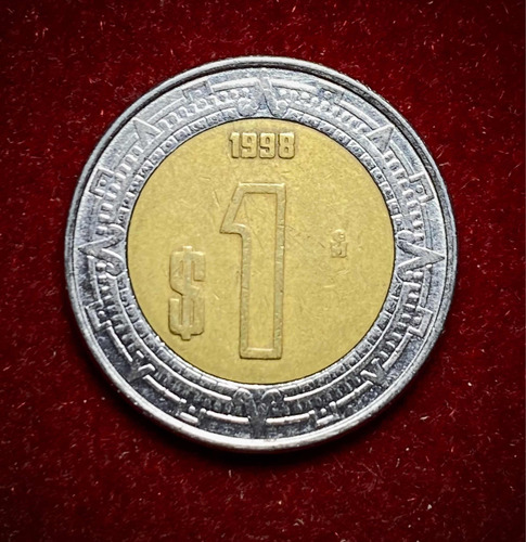 Moneda 1 Peso Mexico 1998 Km 603 Bimetalica