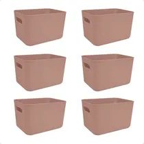 Comprar Set X6 Canastos Organizadores Deco Cajas 26x18x16 Moderna