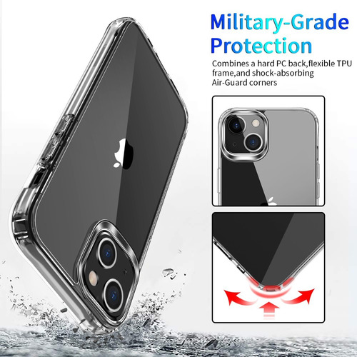 Imagen 2 de 7 de Carcasa Para iPhone 13 Clear Transparente
